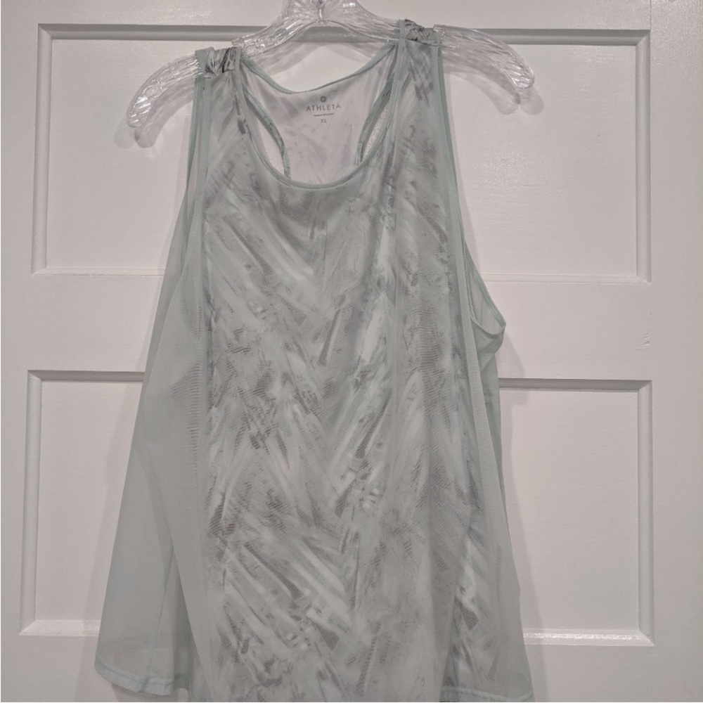 Mint and gray marbled Athleta tank top